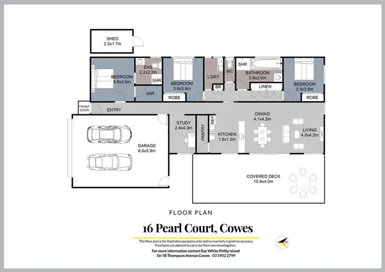 Floorplan of Homely house listing, 16 Pearl Court, Cowes VIC 3922