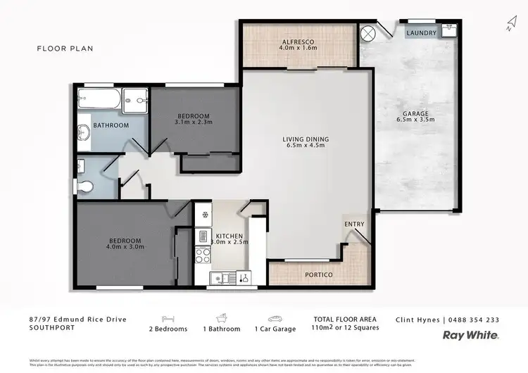 Floorplan of Homely semi-detached listing, 87/97 Edmund Rice Drive, Southport QLD 4215