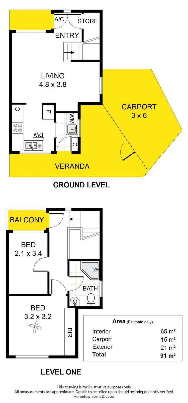 Floorplan of Homely townhouse listing, 1/104 East Avenue, Clarence Park SA 5034