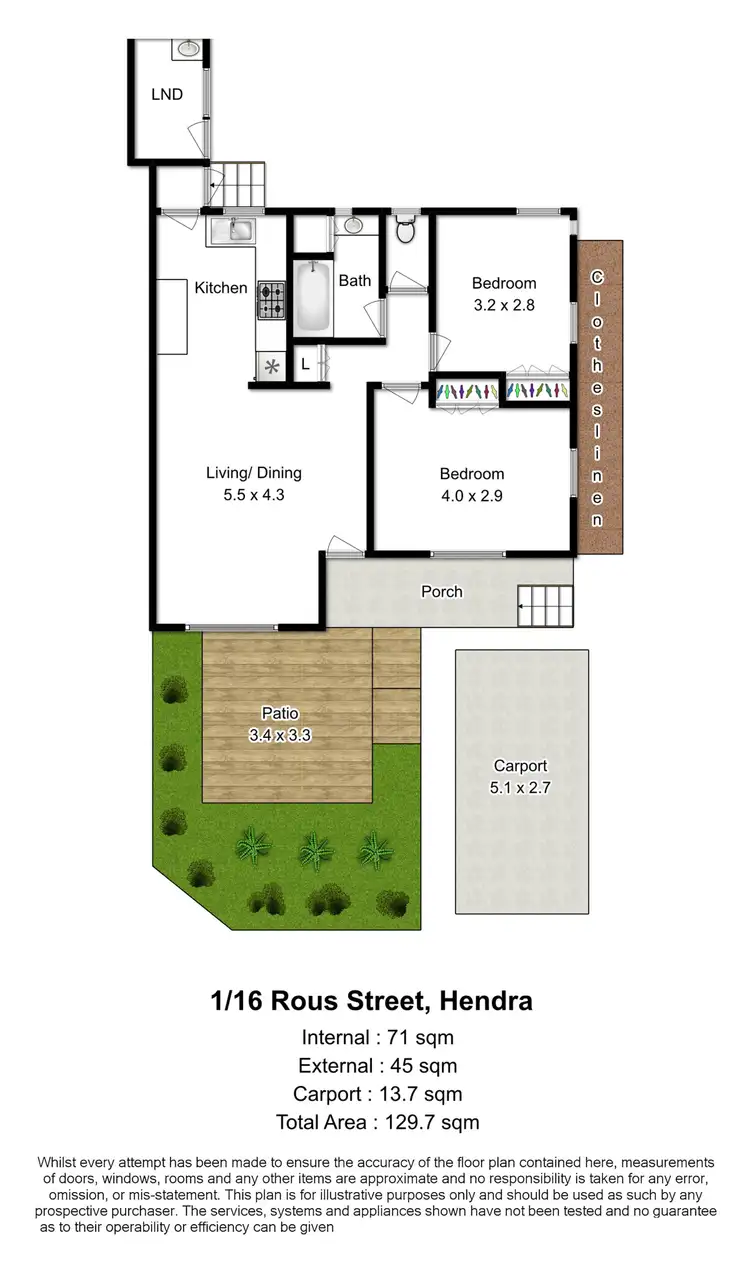 Floorplan of Homely unit listing, 1/16 Rous Street, Hendra QLD 4011