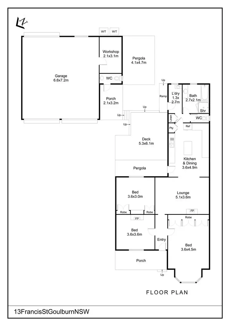 Floorplan of Homely house listing, 13 Francis Street, Goulburn NSW 2580