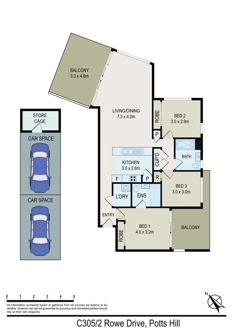 Floorplan of Homely unit listing, C305/2 Rowe Drive, Potts Hill NSW 2143