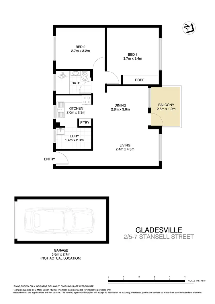 Floorplan of Homely apartment listing, 2/5-7 Stansell Street, Gladesville NSW 2111