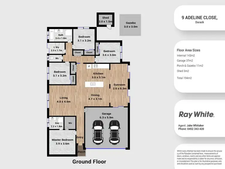 Floorplan of Homely house listing, 9 Adeline Close, Durack QLD 4077