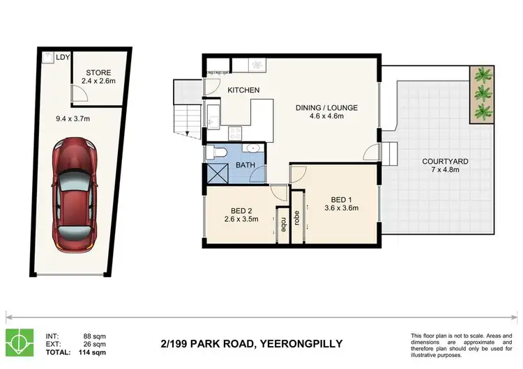 Floorplan of Homely unit listing, 2/199 Park Road, Yeerongpilly QLD 4105