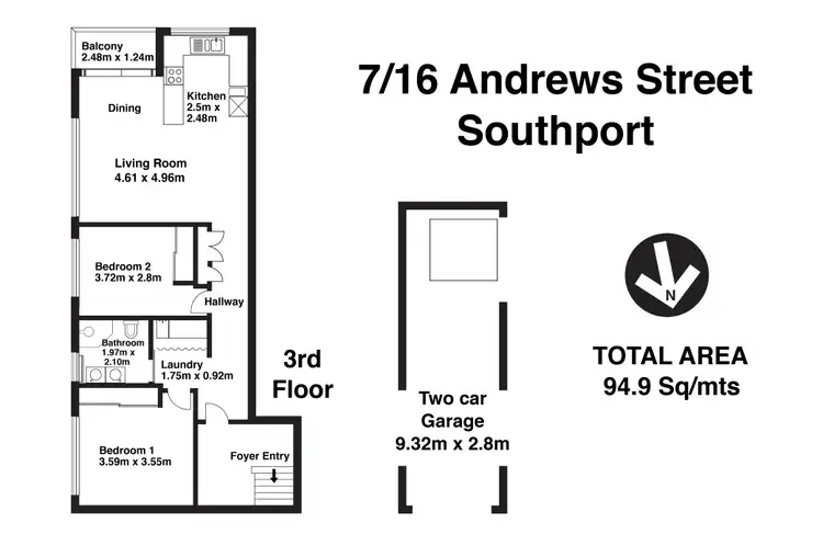 Floorplan of Homely unit listing, 7/16 Andrews Street, Southport QLD 4215