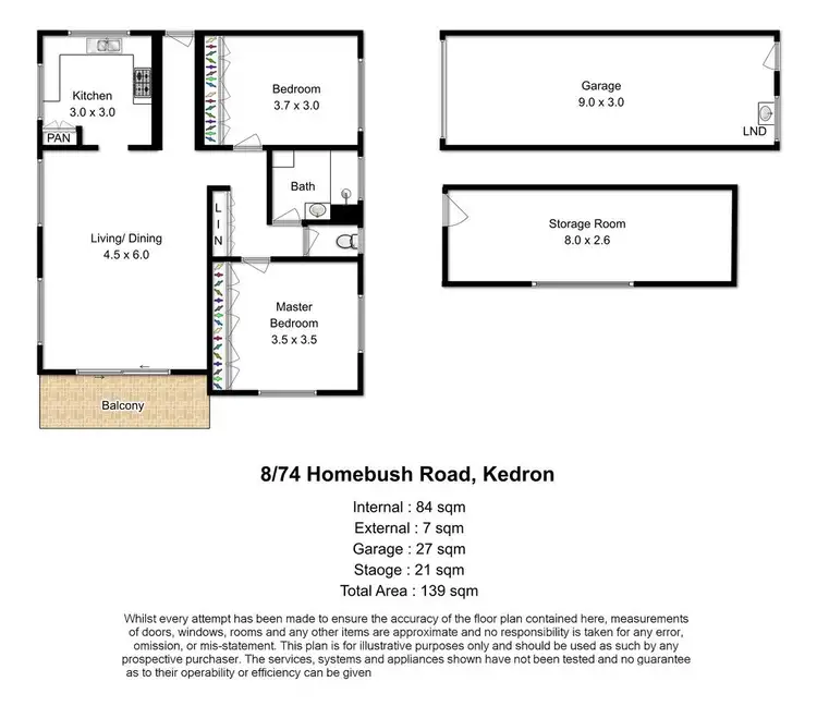 Floorplan of Homely unit listing, 8/74 Homebush Road, Kedron QLD 4031