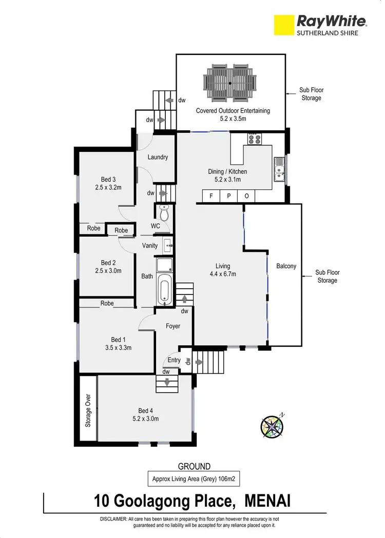 Floorplan of Homely house listing, 10 Goolagong Place, Menai NSW 2234