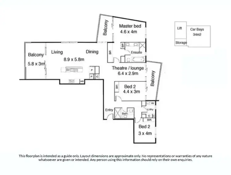Floorplan of Homely apartment listing, 1405/2 Oldfield Street, Burswood WA 6100