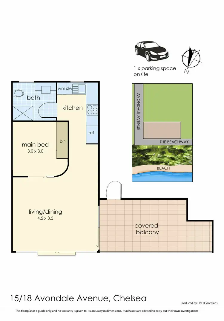 Floorplan of Homely apartment listing, 15/18 Avondale Avenue, Chelsea VIC 3196