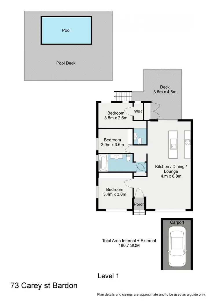Floorplan of Homely house listing, 73 Carey Street, Bardon QLD 4065