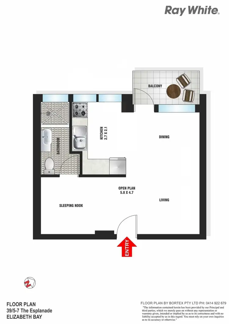 Floorplan of Homely studio listing, 39/5-7 The Esplanade, Elizabeth Bay NSW 2011
