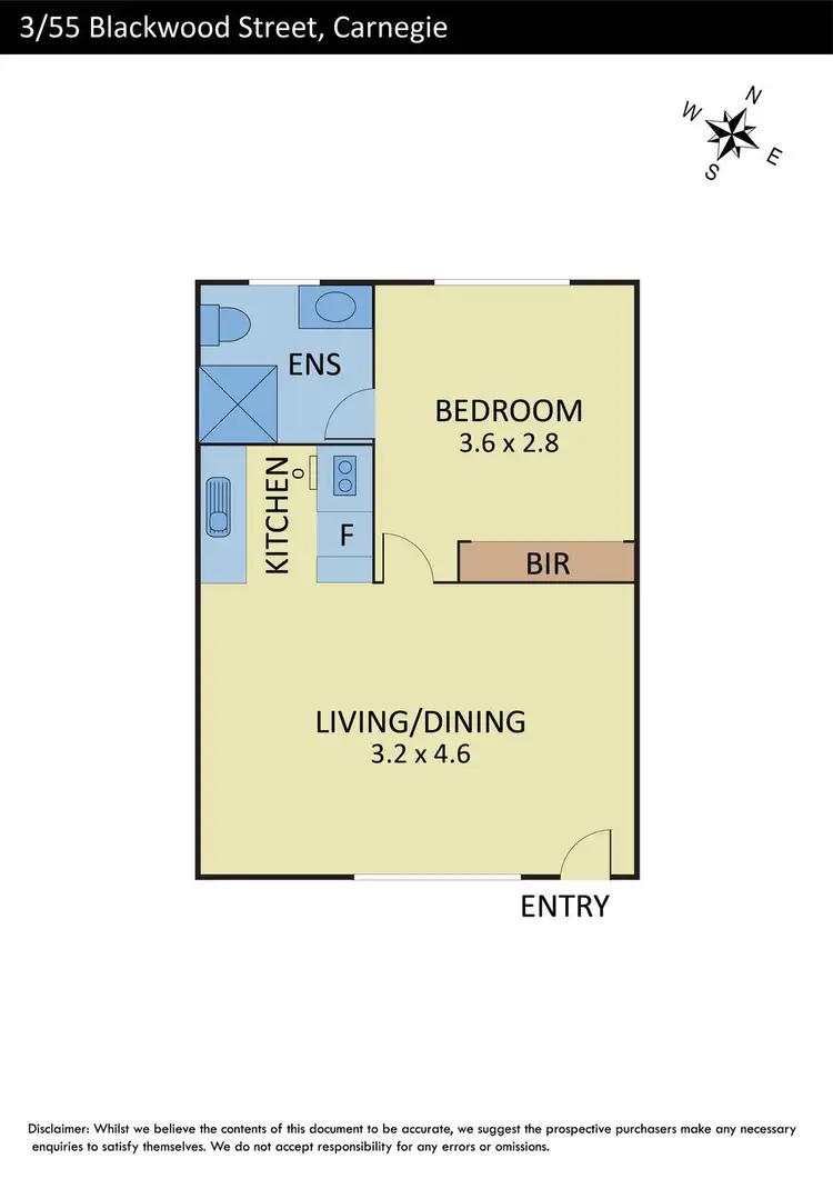 Floorplan of Homely apartment listing, 3/55 Blackwood Street, Carnegie VIC 3163
