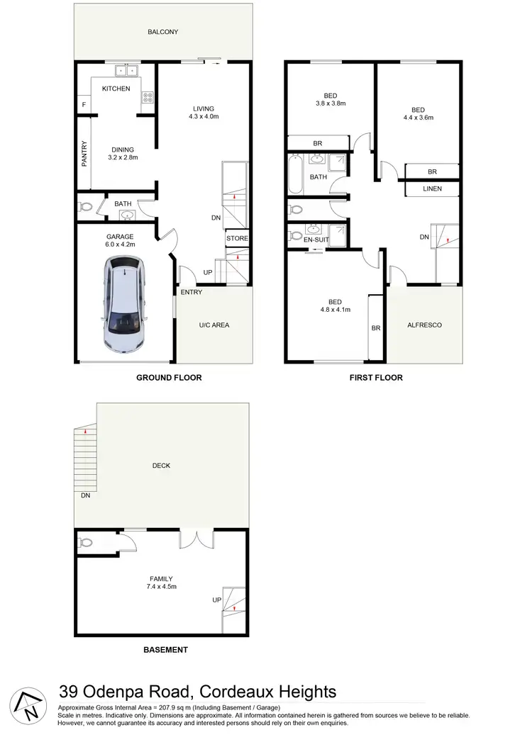 Floorplan of Homely semi-detached listing, 39 Odenpa Road, Cordeaux Heights NSW 2526