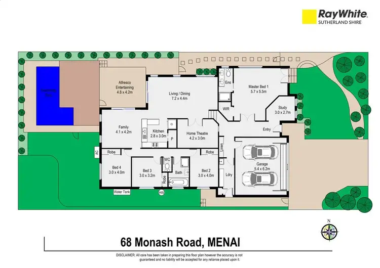 Floorplan of Homely house listing, 68 Monash Road, Menai NSW 2234