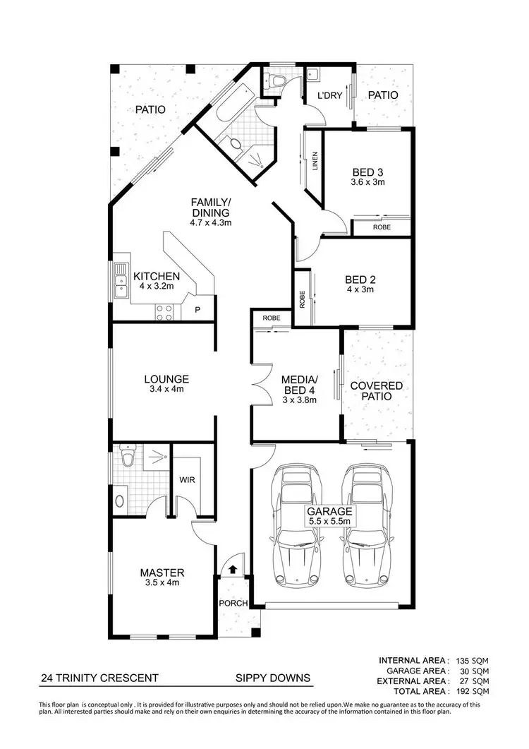 Floorplan of Homely house listing, 24 Trinity Crescent, Sippy Downs QLD 4556