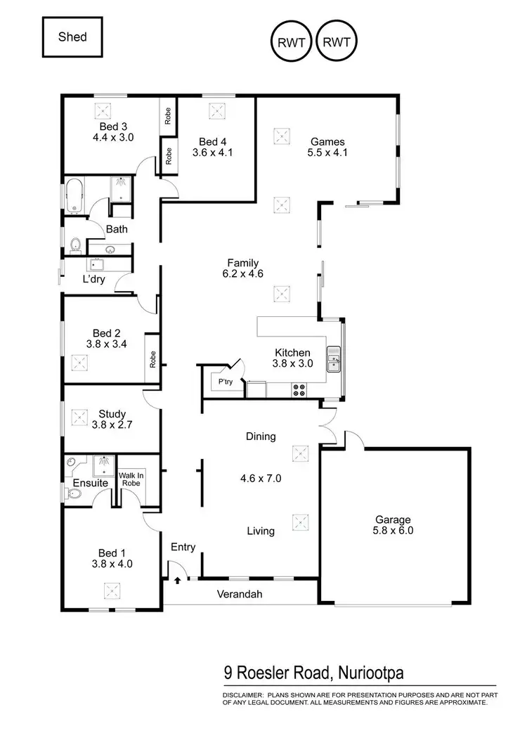 Floorplan of Homely house listing, 9 Roesler Road, Nuriootpa SA 5355