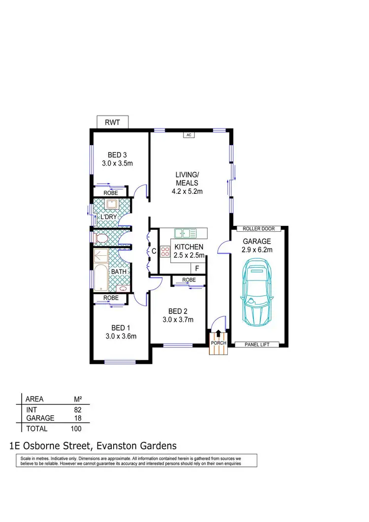 Floorplan of Homely house listing, 1E Osborne Street, Evanston Gardens SA 5116