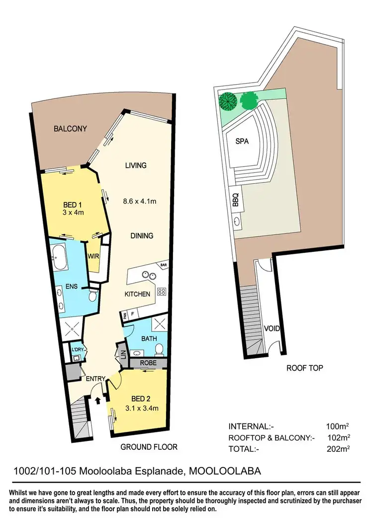 Floorplan of Homely unit listing, 1002/101-105 Mooloolaba Esplanade, Mooloolaba QLD 4557