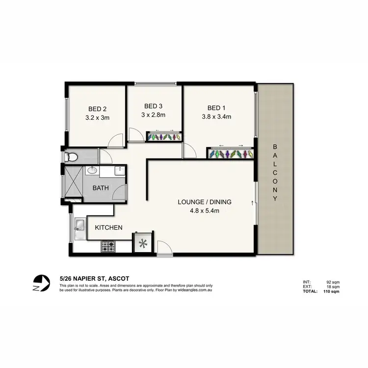 Floorplan of Homely unit listing, 5/26 Napier Street, Ascot QLD 4007