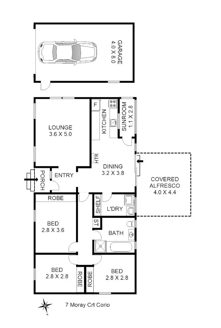 Floorplan of Homely house listing, 7 Moray Court, Corio VIC 3214