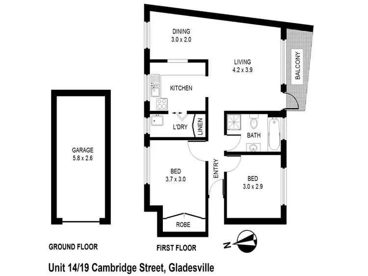 Floorplan of Homely apartment listing, 14/19-25 Cambridge Street, Gladesville NSW 2111