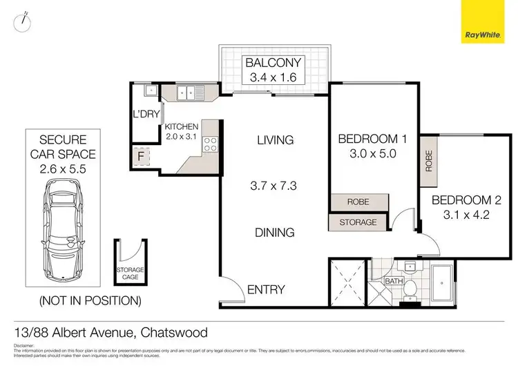 Floorplan of Homely unit listing, 13/88 Albert Avenue, Chatswood NSW 2067