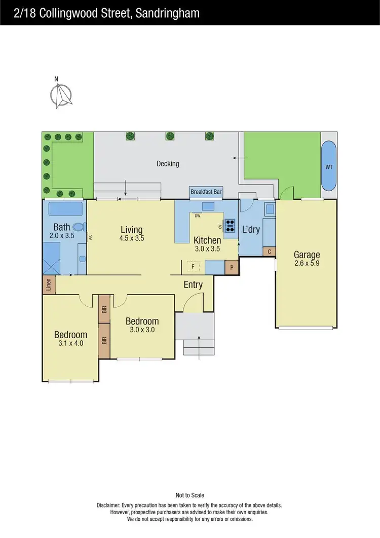 Floorplan of Homely unit listing, 2/18 Collingwood Street, Sandringham VIC 3191