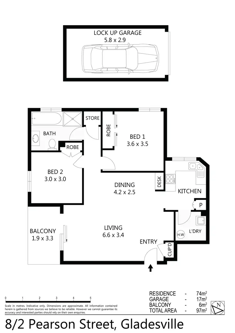 Floorplan of Homely apartment listing, 8/2 Pearson Street, Gladesville NSW 2111