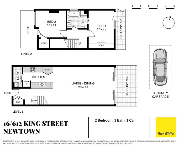 Floorplan of Homely apartment listing, 16/612 King Street, Erskineville NSW 2043