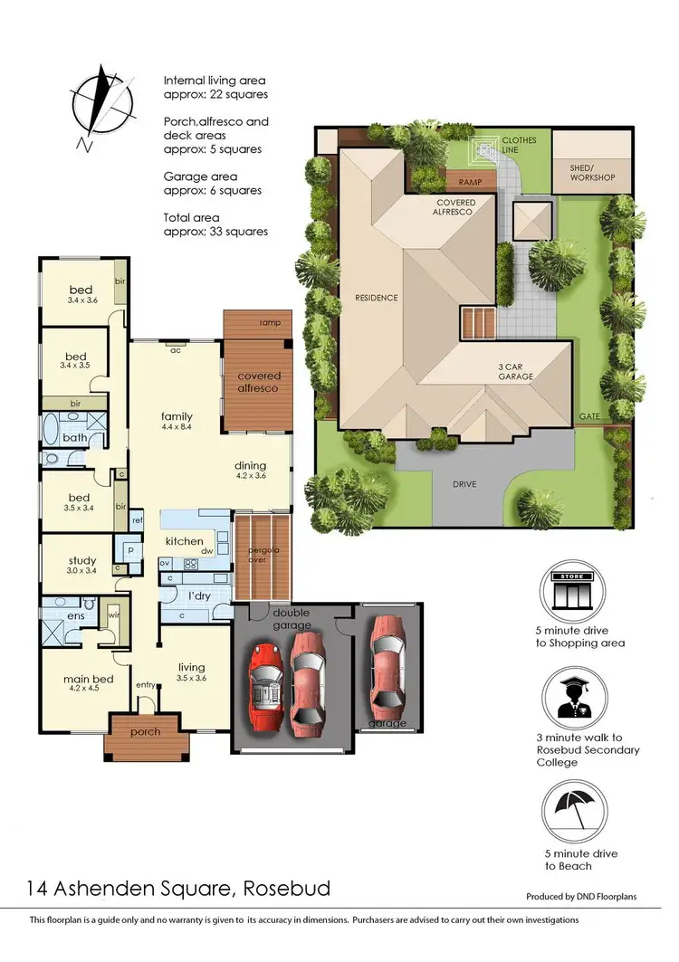 Floorplan of Homely house listing, 14-16 Ashenden Square, Rosebud VIC 3939