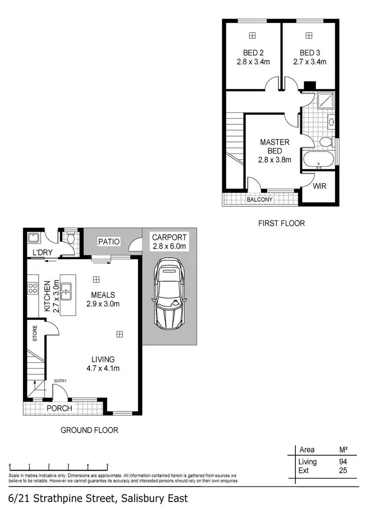 Floorplan of Homely townhouse listing, 6/21 Strathpine Street, Salisbury East SA 5109