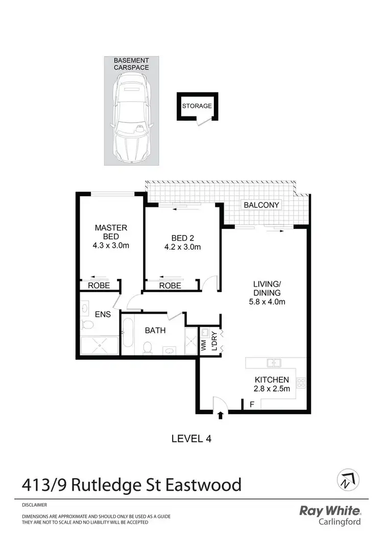 Floorplan of Homely apartment listing, 413/9 Rutledge Street, Eastwood NSW 2122