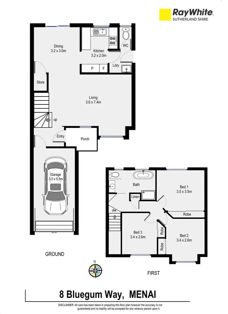 Floorplan of Homely townhouse listing, 8 Bluegum Way, Menai NSW 2234