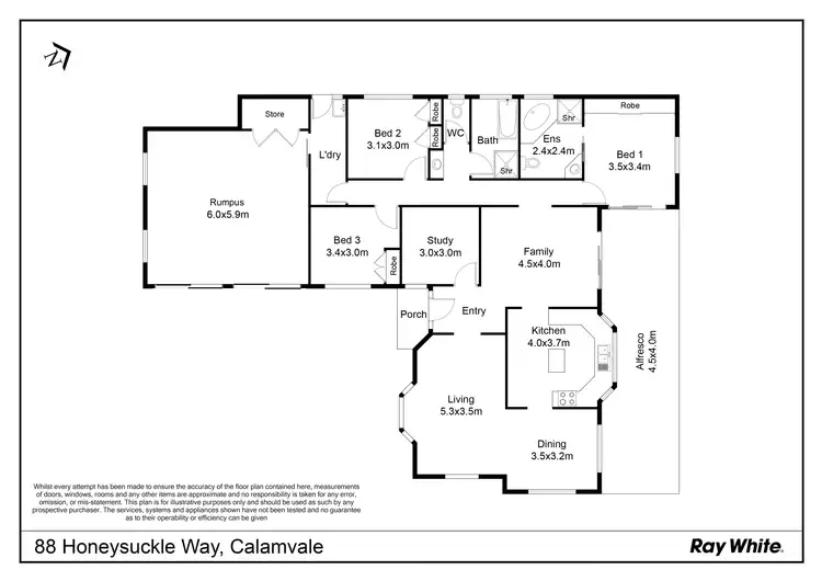 Floorplan of Homely house listing, 88 Honeysuckle Way, Calamvale QLD 4116