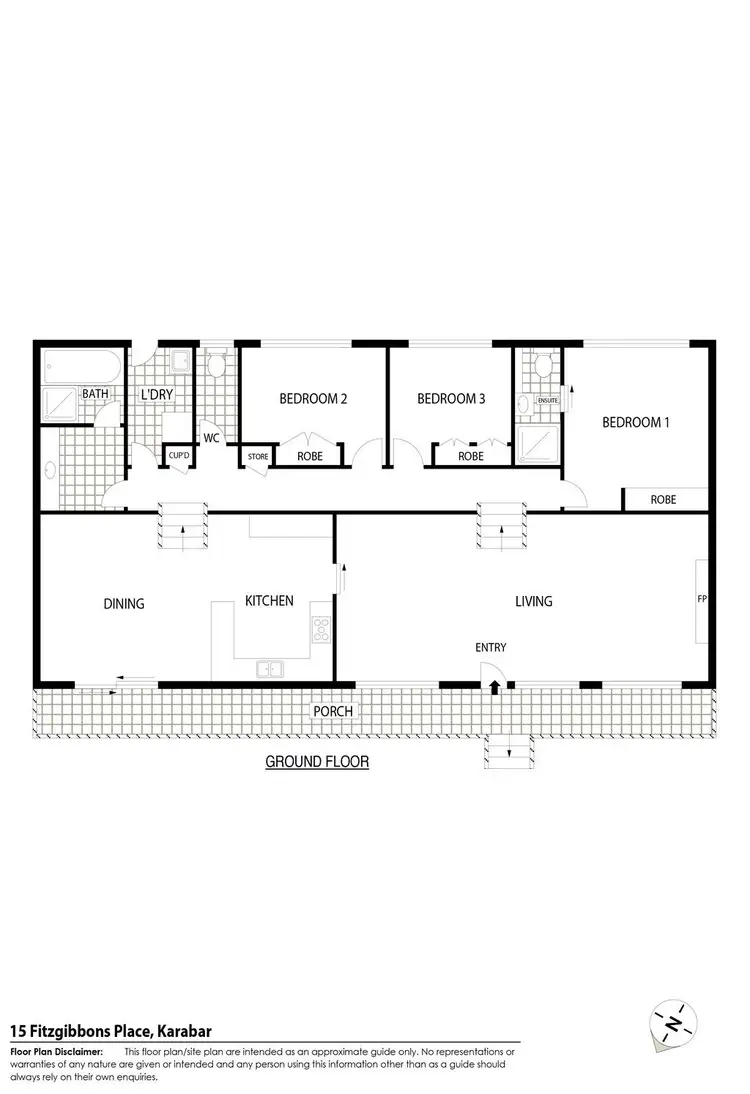 Floorplan of Homely house listing, 15 Fitzgibbon Place, Karabar NSW 2620