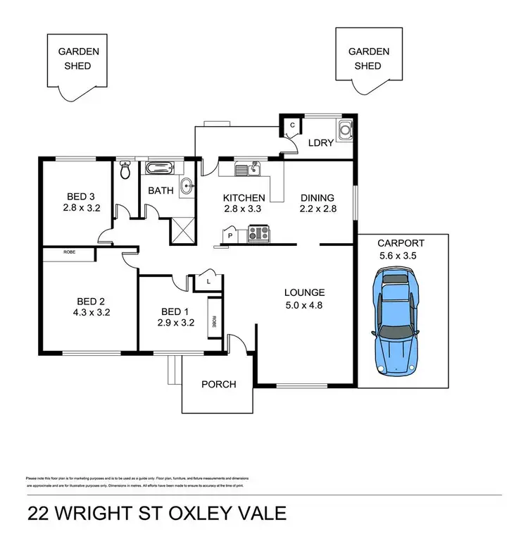 Floorplan of Homely house listing, 22 Wright Street, Tamworth NSW 2340