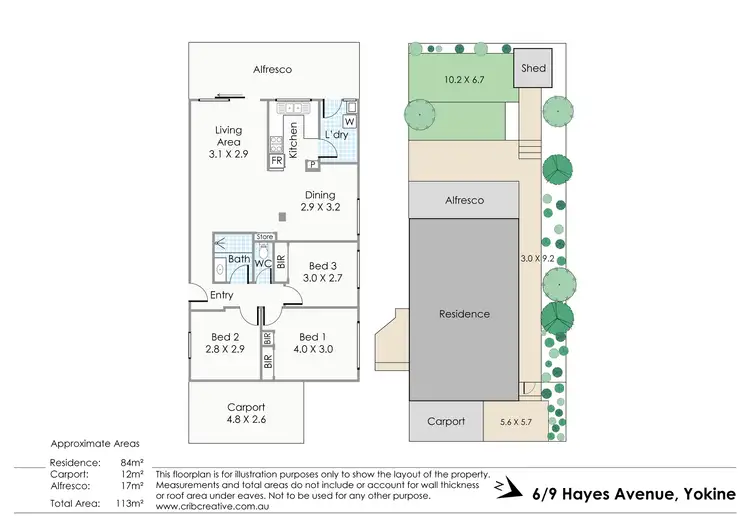 Floorplan of Homely unit listing, 6/9 Hayes Avenue, Yokine WA 6060