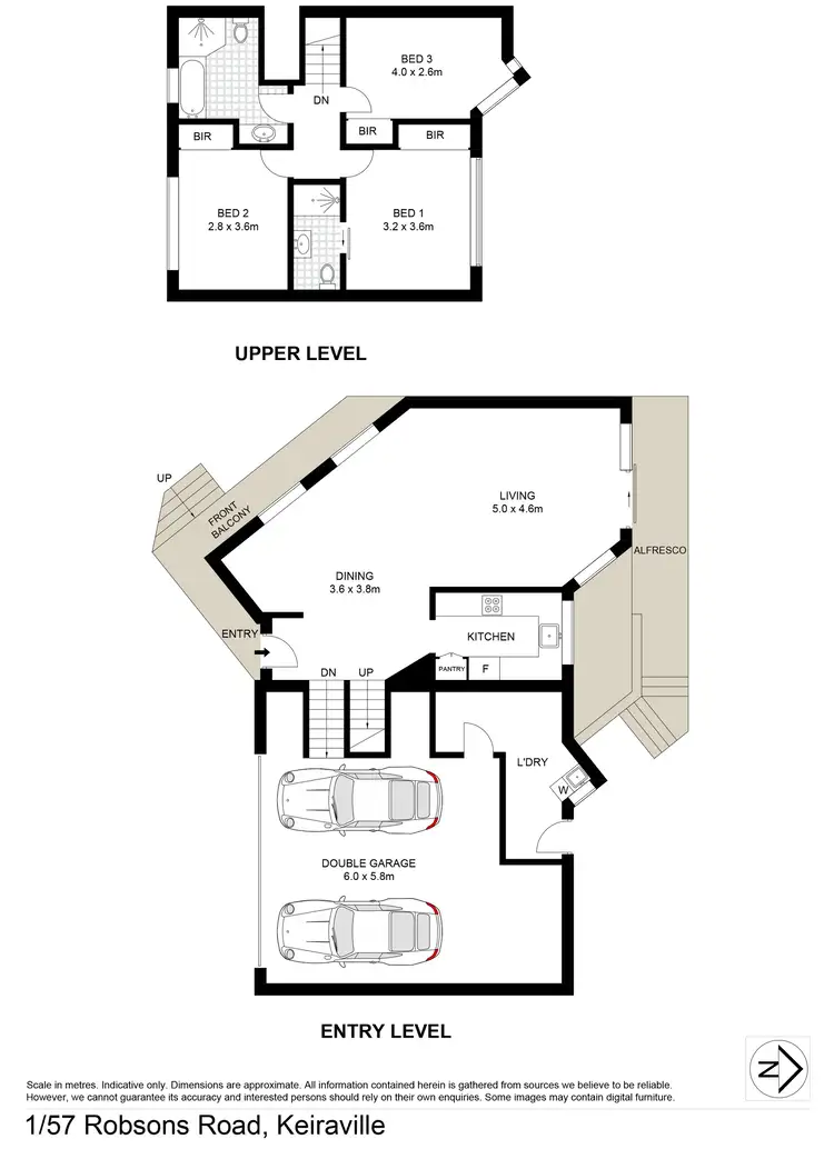 Floorplan of Homely townhouse listing, 1/57 Robsons Road, Keiraville NSW 2500