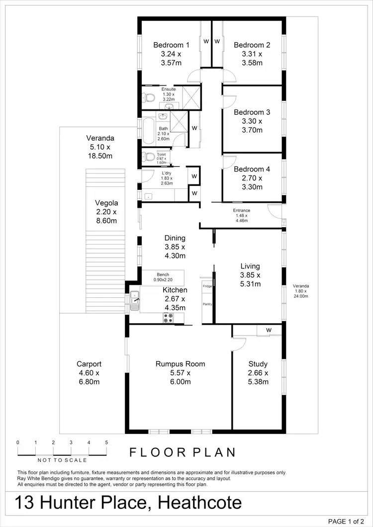 Floorplan of Homely house listing, 13 Hunter Place, Heathcote VIC 3523