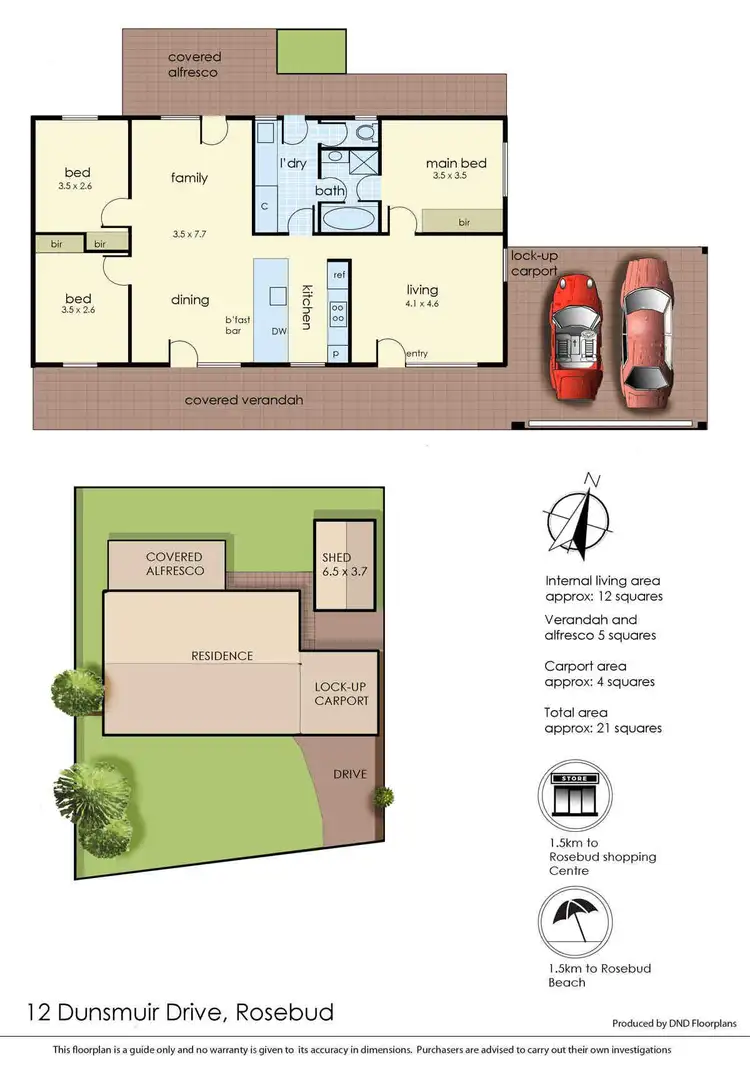 Floorplan of Homely house listing, 12 Dunsmuir Drive, Rosebud VIC 3939