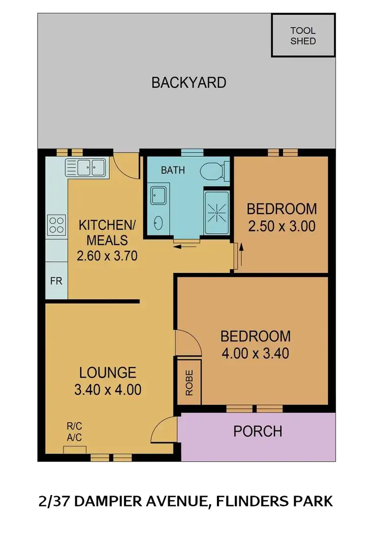 Floorplan of Homely unit listing, 2/37 Dampier Avenue, Flinders Park SA 5025