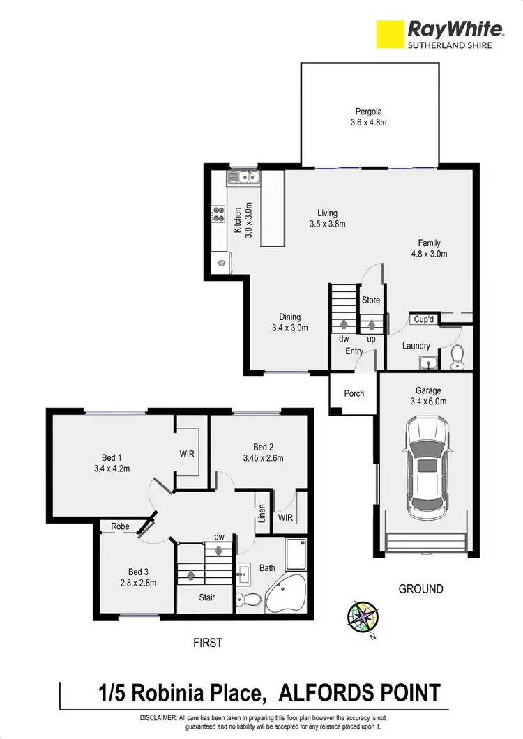 Floorplan of Homely semi-detached listing, 1/5 Robinia Place, Alfords Point NSW 2234
