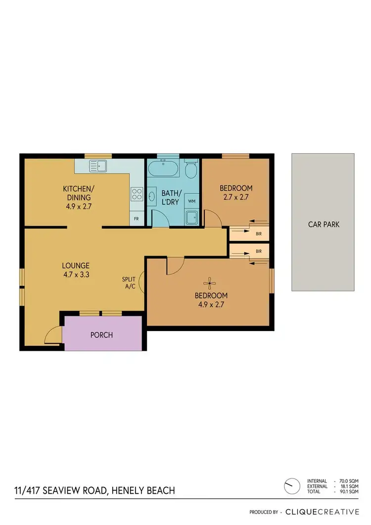 Floorplan of Homely apartment listing, 11/417 Seaview Road, Henley Beach SA 5022