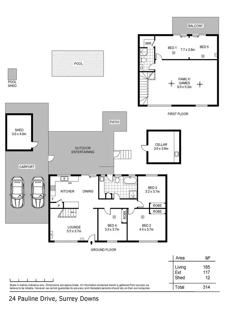 Floorplan of Homely house listing, 24 Pauline Drive, Surrey Downs SA 5126