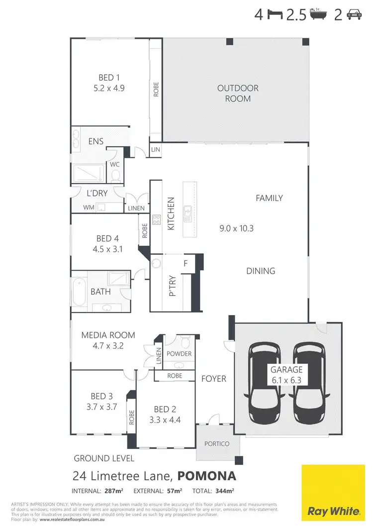Floorplan of Homely house listing, 24 Limetree Lane, Pomona QLD 4568