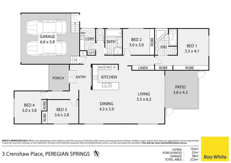 Floorplan of Homely house listing, 3 Crenshaw Place, Peregian Springs QLD 4573
