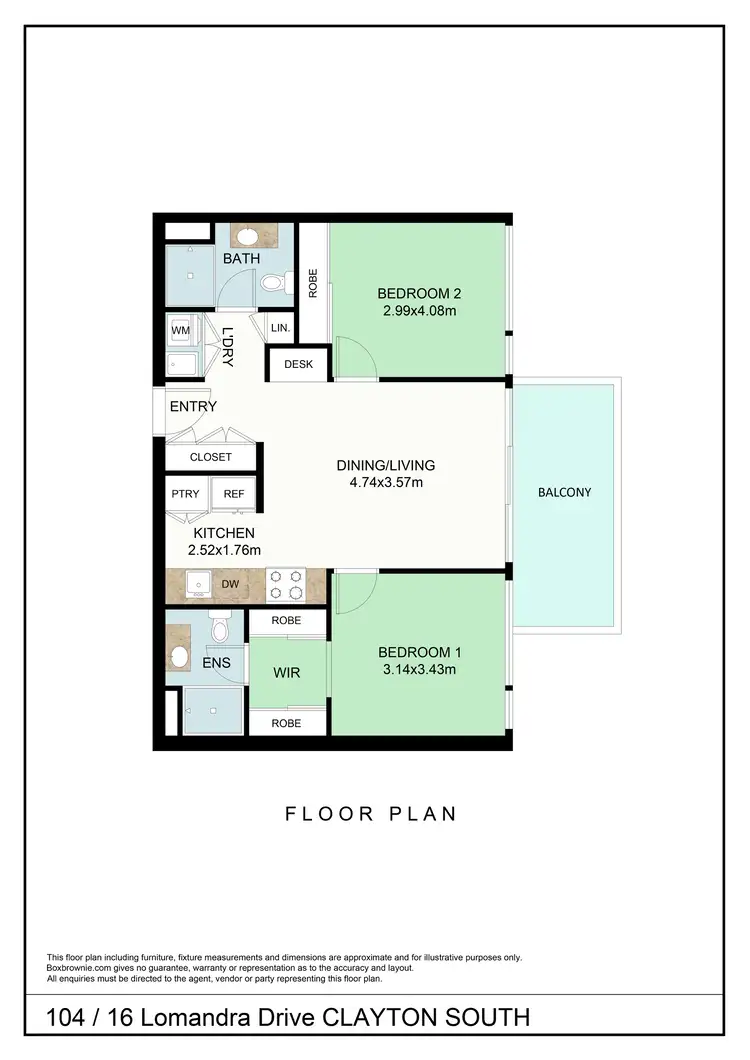 Floorplan of Homely apartment listing, 104/16 Lomandra Drive, Clayton South VIC 3169