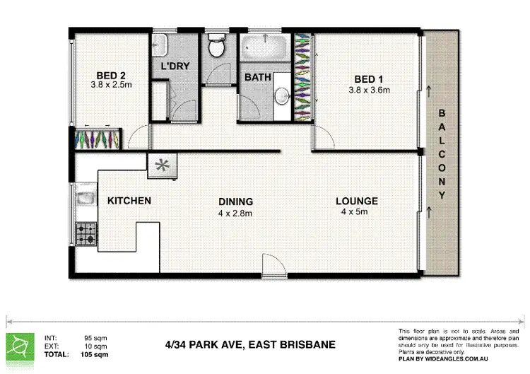 Floorplan of Homely unit listing, 4/34 Park Avenue, East Brisbane QLD 4169