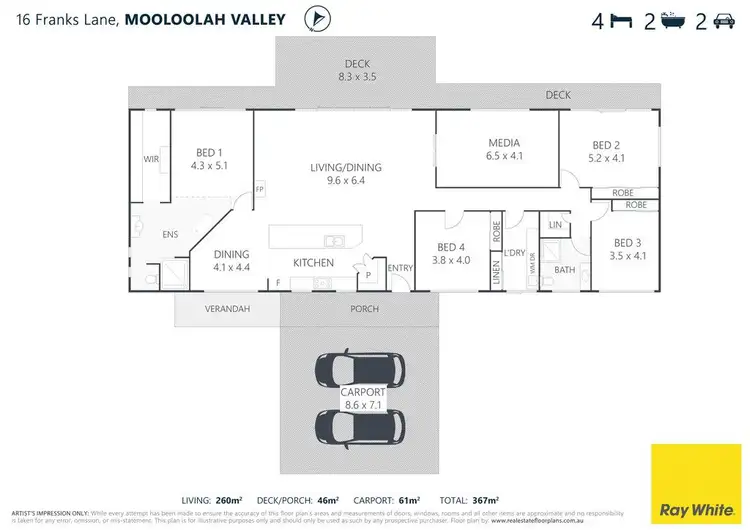Floorplan of Homely house listing, 16 Franks Lane, Mooloolah Valley QLD 4553